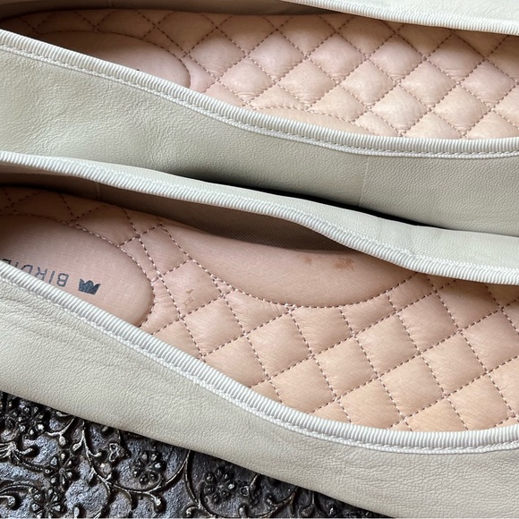 BIRDIES THE GOLDFINCH BOW LEATHER ECRU FLATS 9.5 - Picture 11 of 12